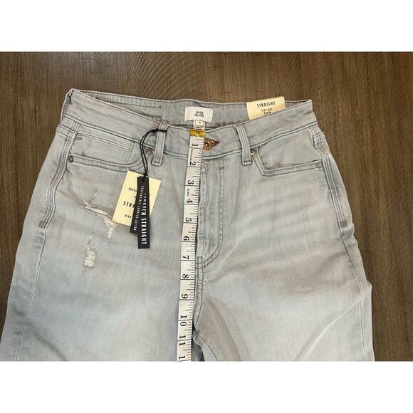 NWT River Island High Rise Straight Stretch Denim Gray Jeans US Size 6 UK 10 NEW - Picture 7 of 14